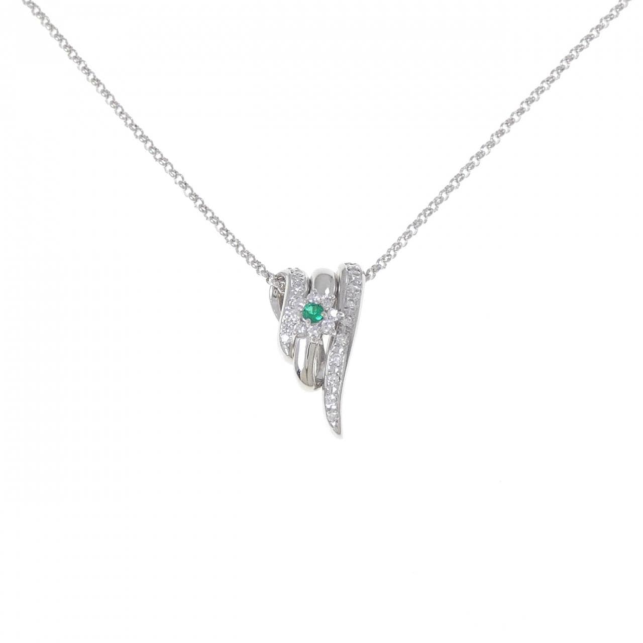 PT900/PT850 2WAY エメラルド ネックレス 0.07CT