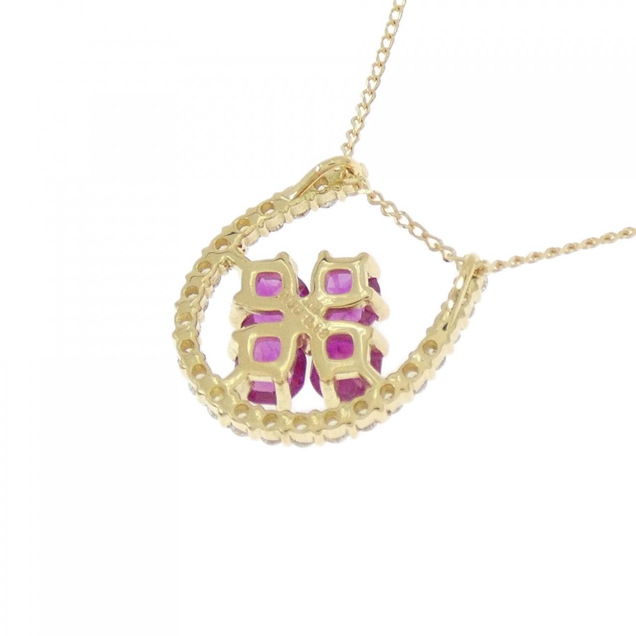 【新品】K18YG ルビー ネックレス 0.50CT
