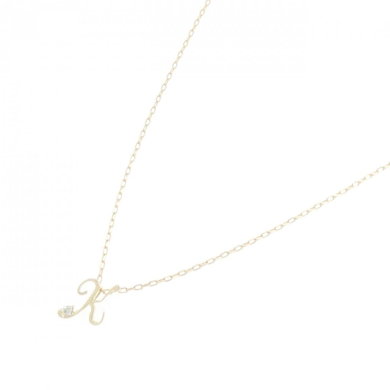K10YG イニシャルK ダイヤモンド ネックレス 0.02CT