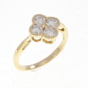 K18YG フラワー ダイヤモンド リング 0.50CT