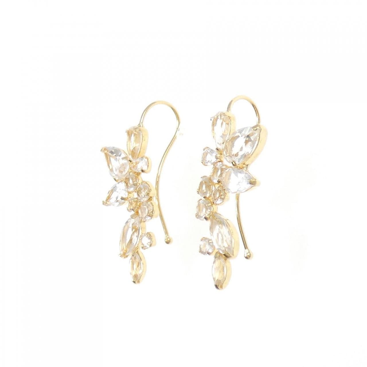 K18YG ホワイトトパーズ ピアス