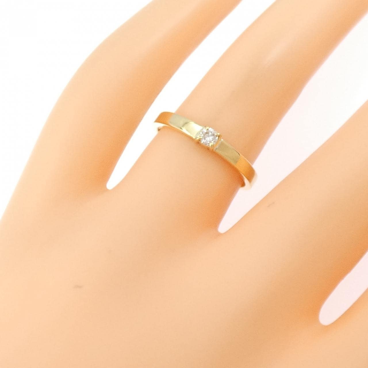 K18YG solitaire Diamond ring 0.08CT