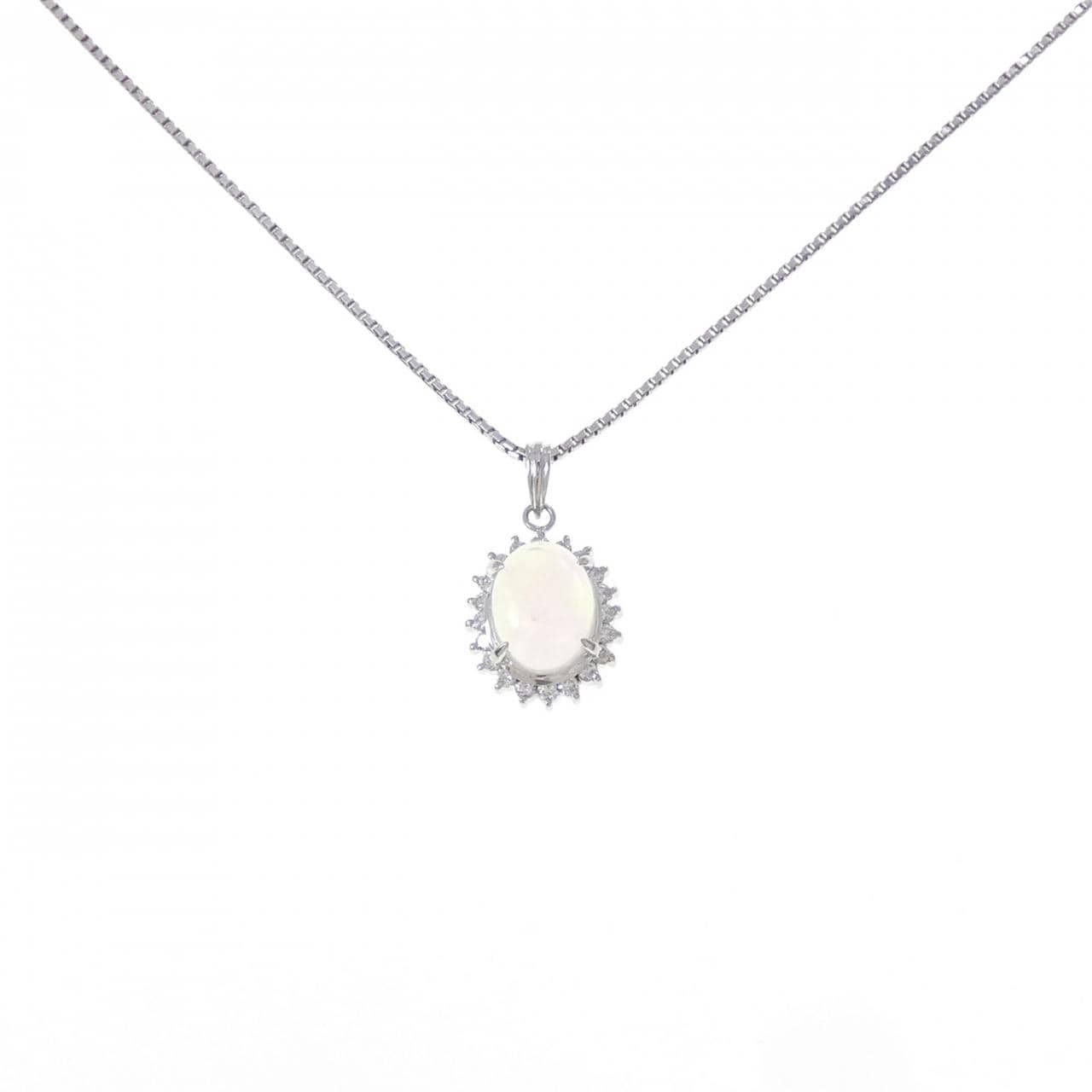 PT900/PT850 合成オパール ネックレス 1.24CT
