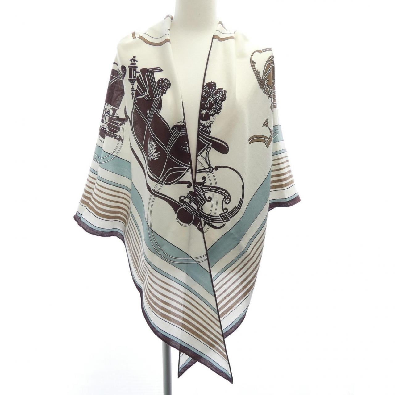 エルメス HERMES EX-LIBRIS H363791S トライアングルジェアン ショール