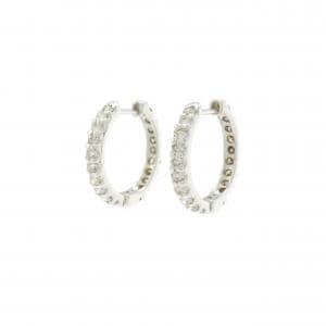 K18WG ダイヤモンド ピアス 1.0CT