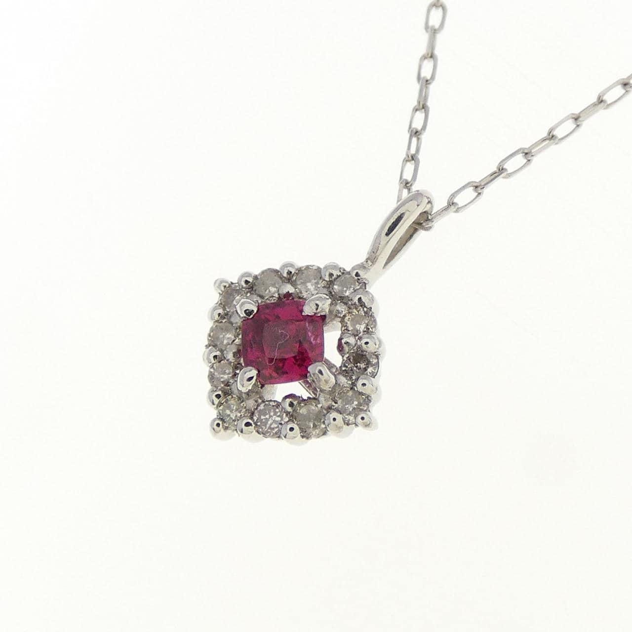 【新品】PT900 ルビー ネックレス 0.08CT