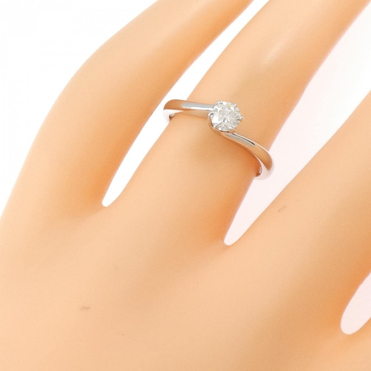 PT950 ソリティア ダイヤモンド リング 0.258CT