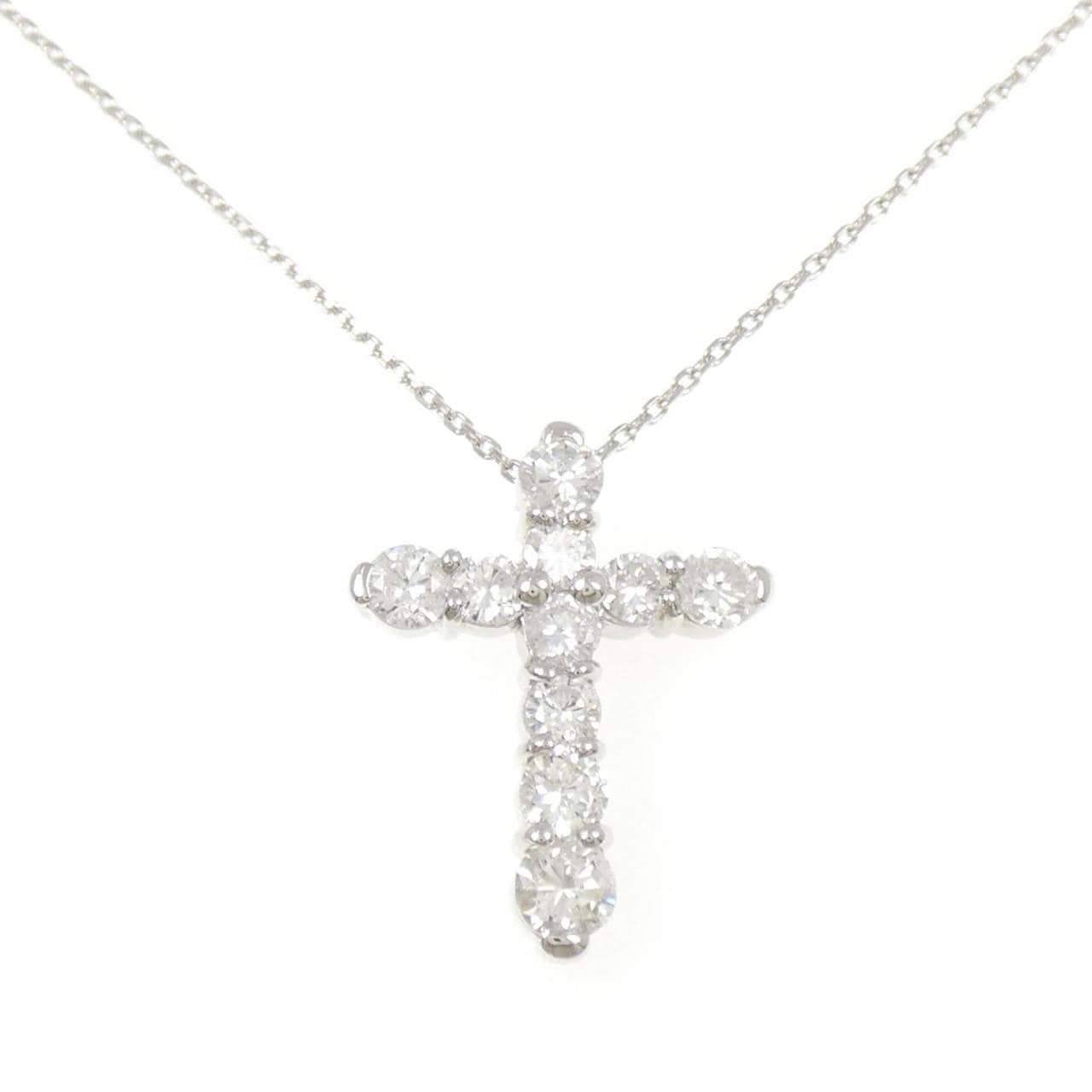 PT900/PT850 クロス ダイヤモンド ネックレス 1.03CT