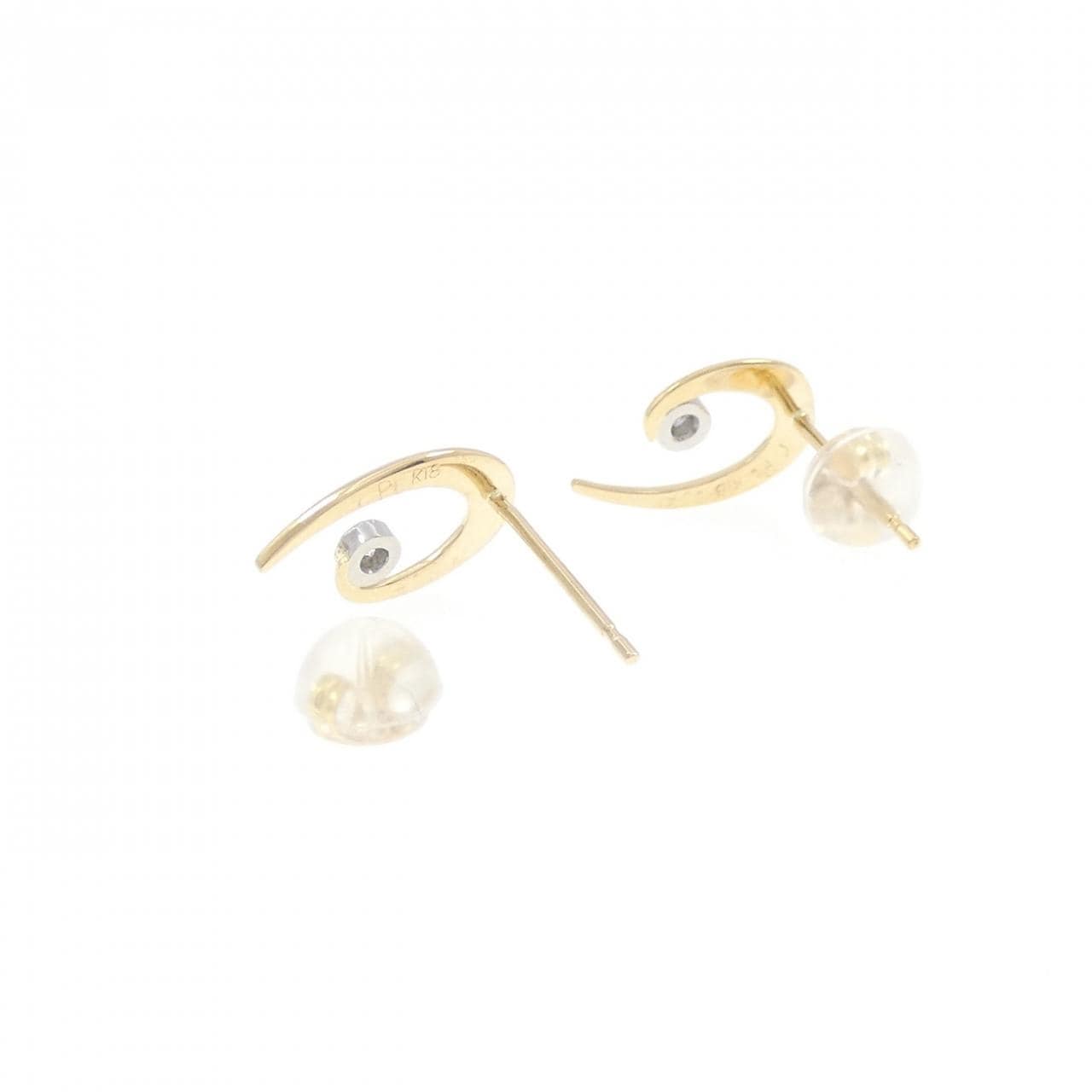 K18YG/PT ダイヤモンド ピアス 0.04CT