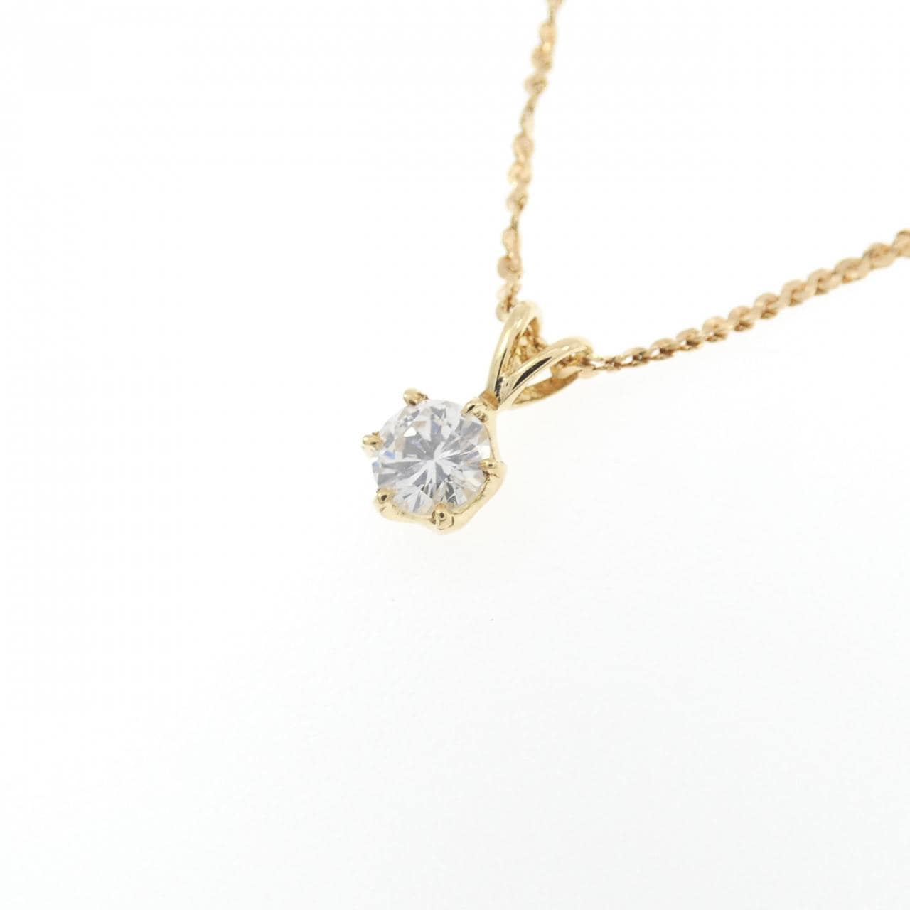 K18YG ソリティア ダイヤモンド ネックレス 0.20CT
