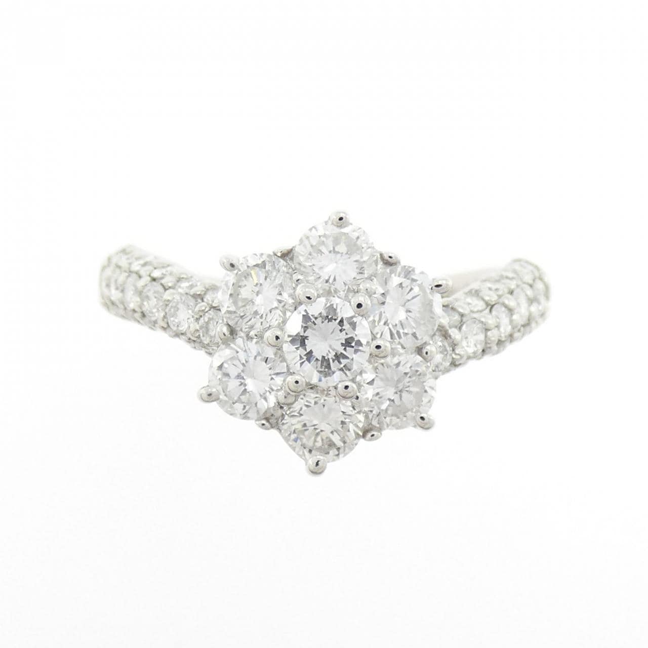 PT900 フラワー ダイヤモンド リング 1.40CT
