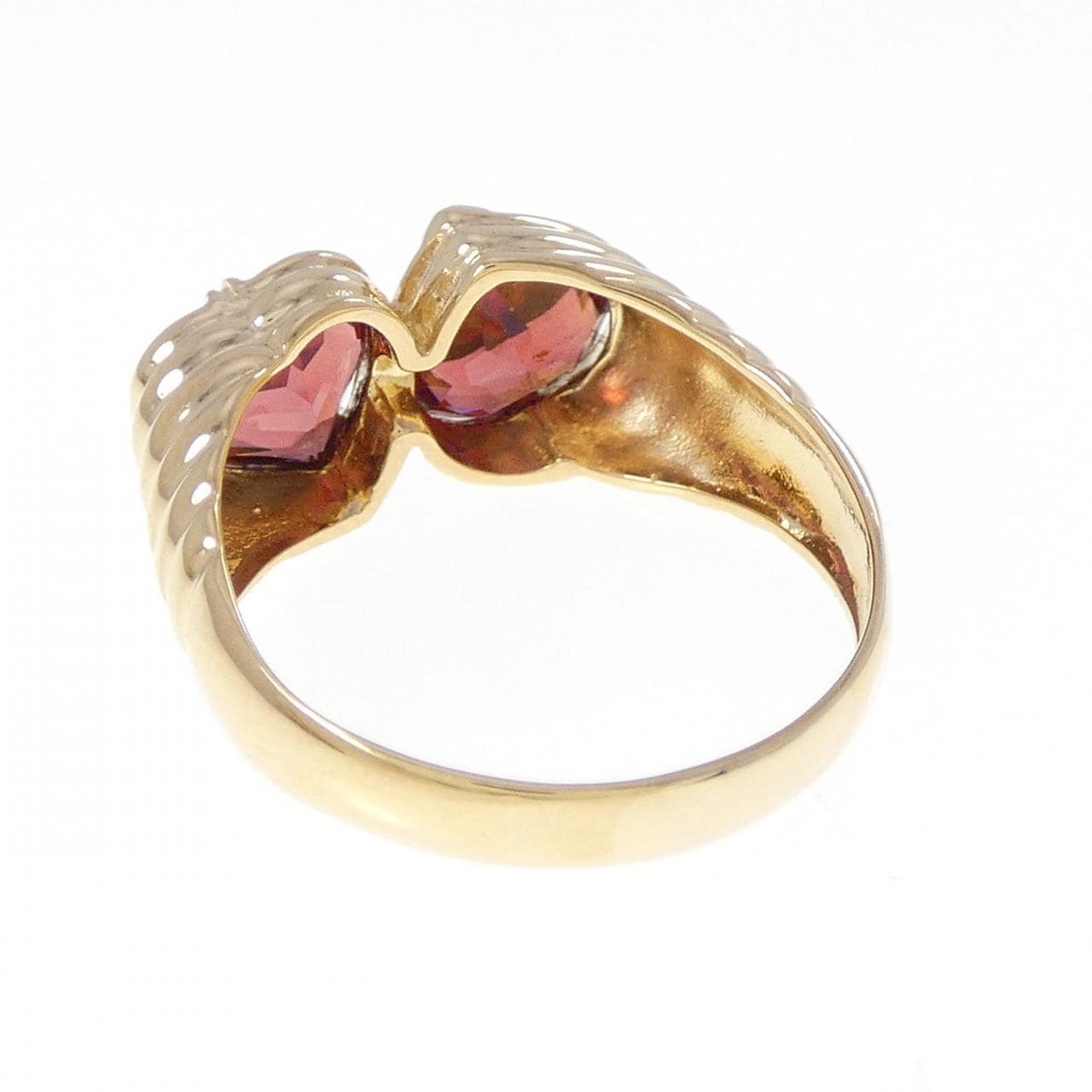 K18YG ハート ガーネット リング