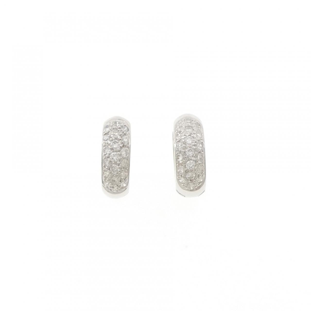 750WG ダイヤモンド フープ ピアス