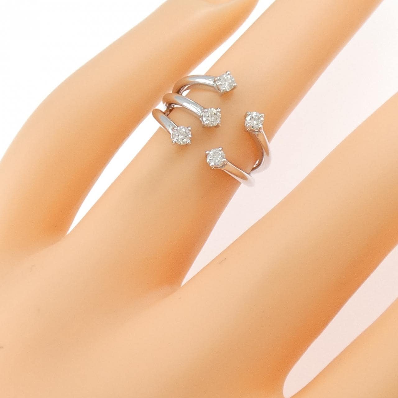 K18WG ダイヤモンド リング 0.25CT