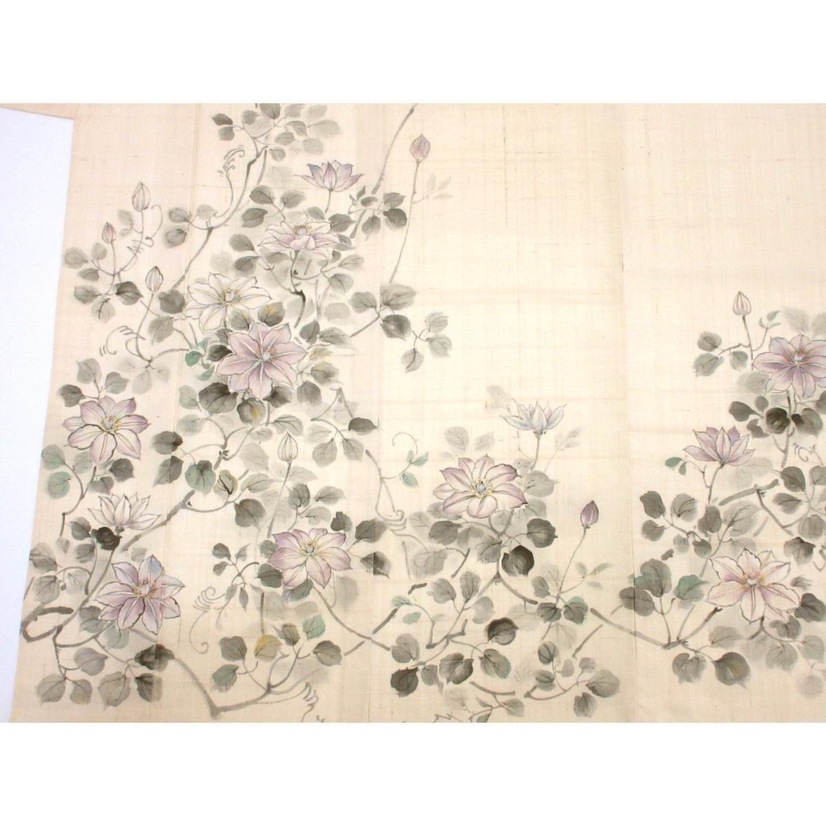 単衣　紬織訪問着　友禅加工