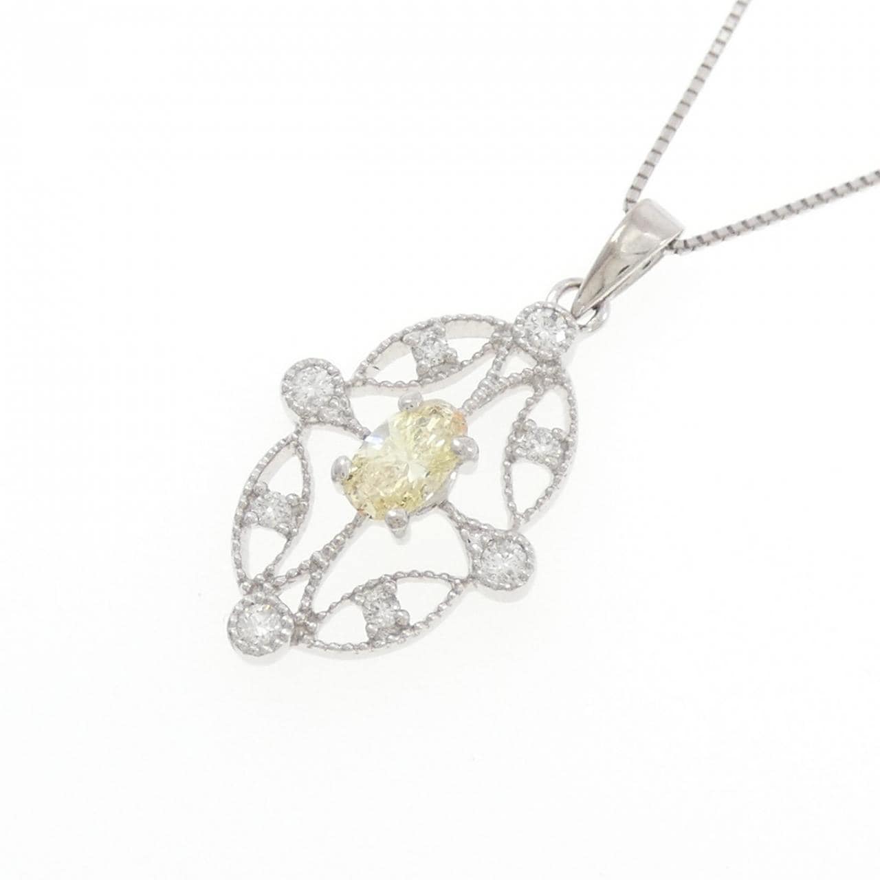 K18WG ダイヤモンド ネックレス 0.34CT