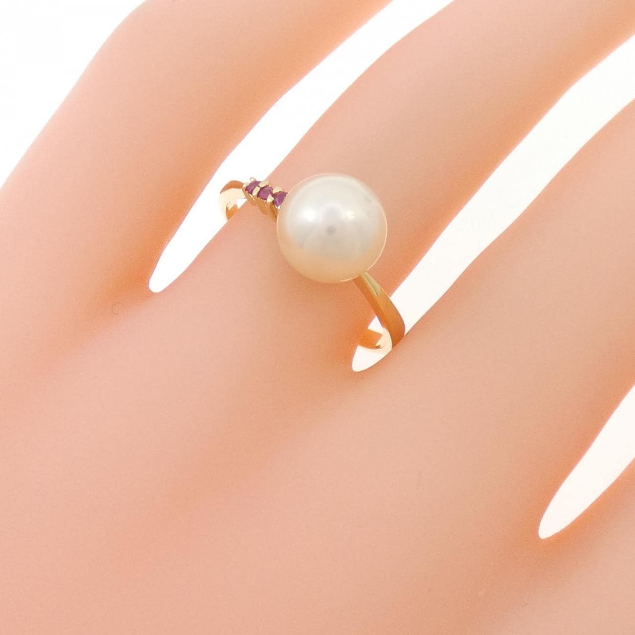 K18YG アコヤパール リング 7.8mm