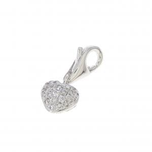 K18WG ハート パヴェ ダイヤモンド チャーム 0.28CT