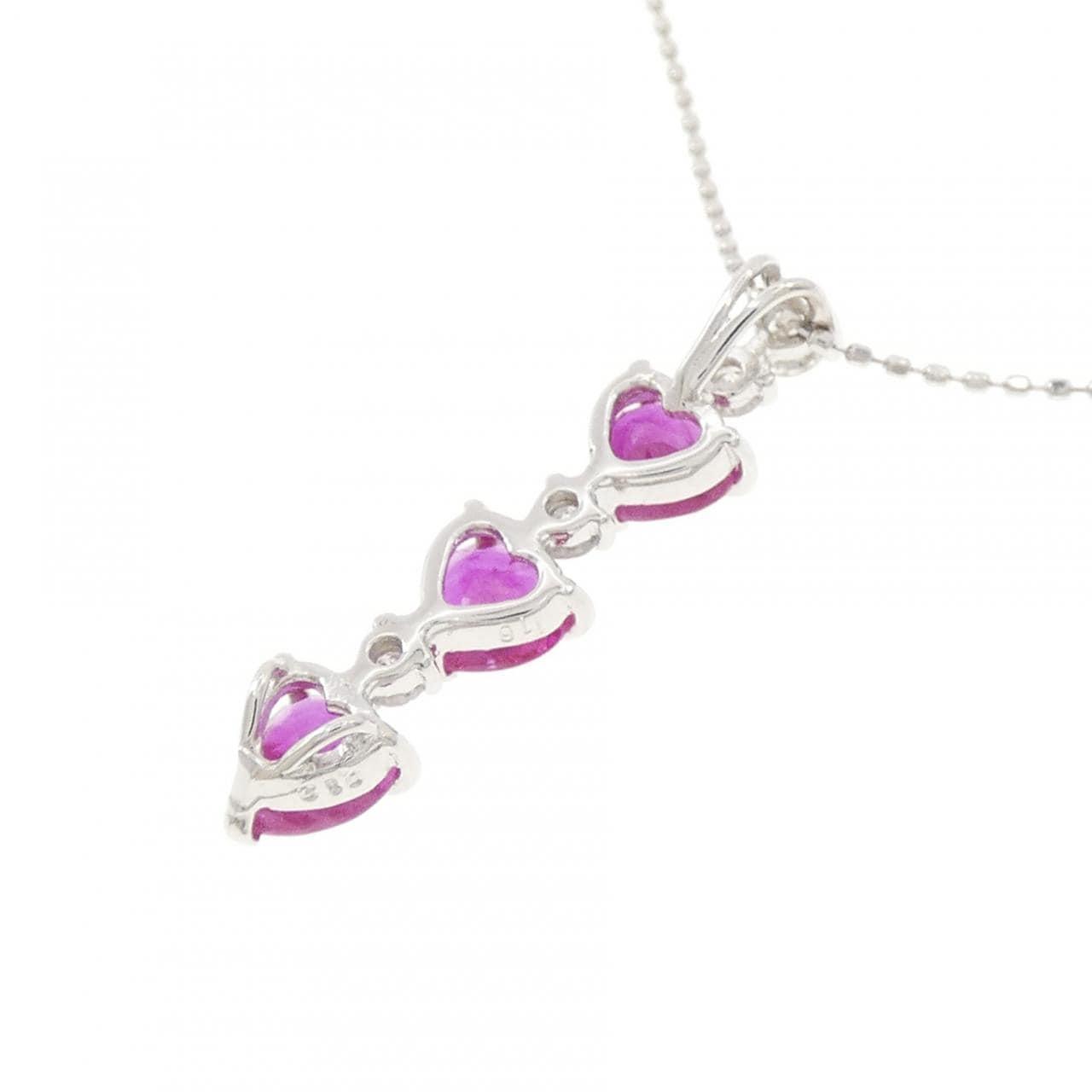 K18WG ルビー ネックレス 1.16CT