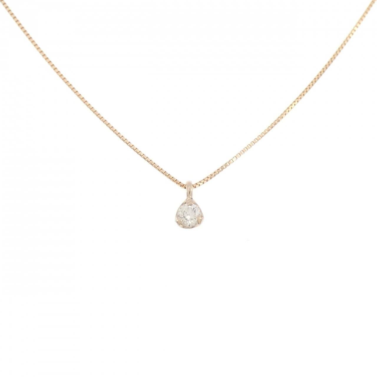 K18PG ソリティア ダイヤモンド ネックレス 0.10CT