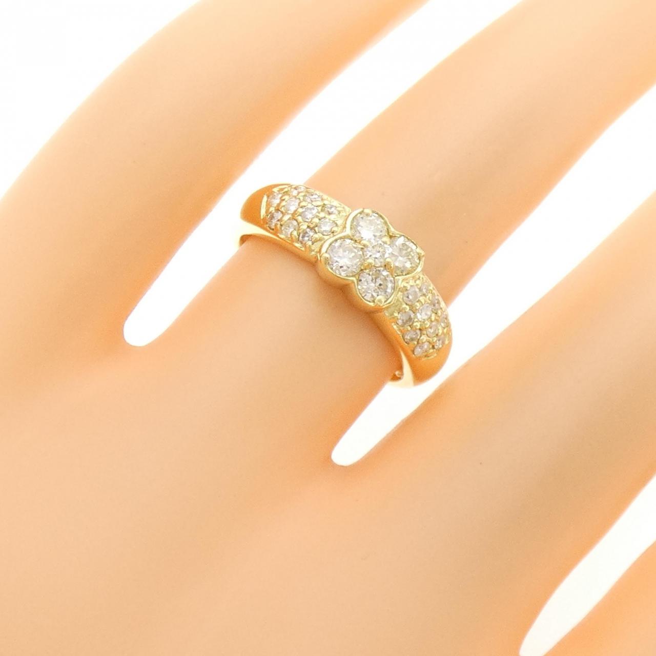K18YG フラワー ダイヤモンド リング 0.50CT