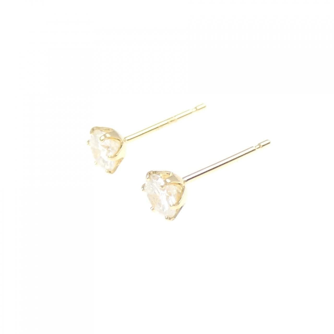【新品】K18YG ソリティア ダイヤモンド ピアス 0.40CT