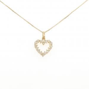 K18YG ハート ダイヤモンド ネックレス 0.37CT