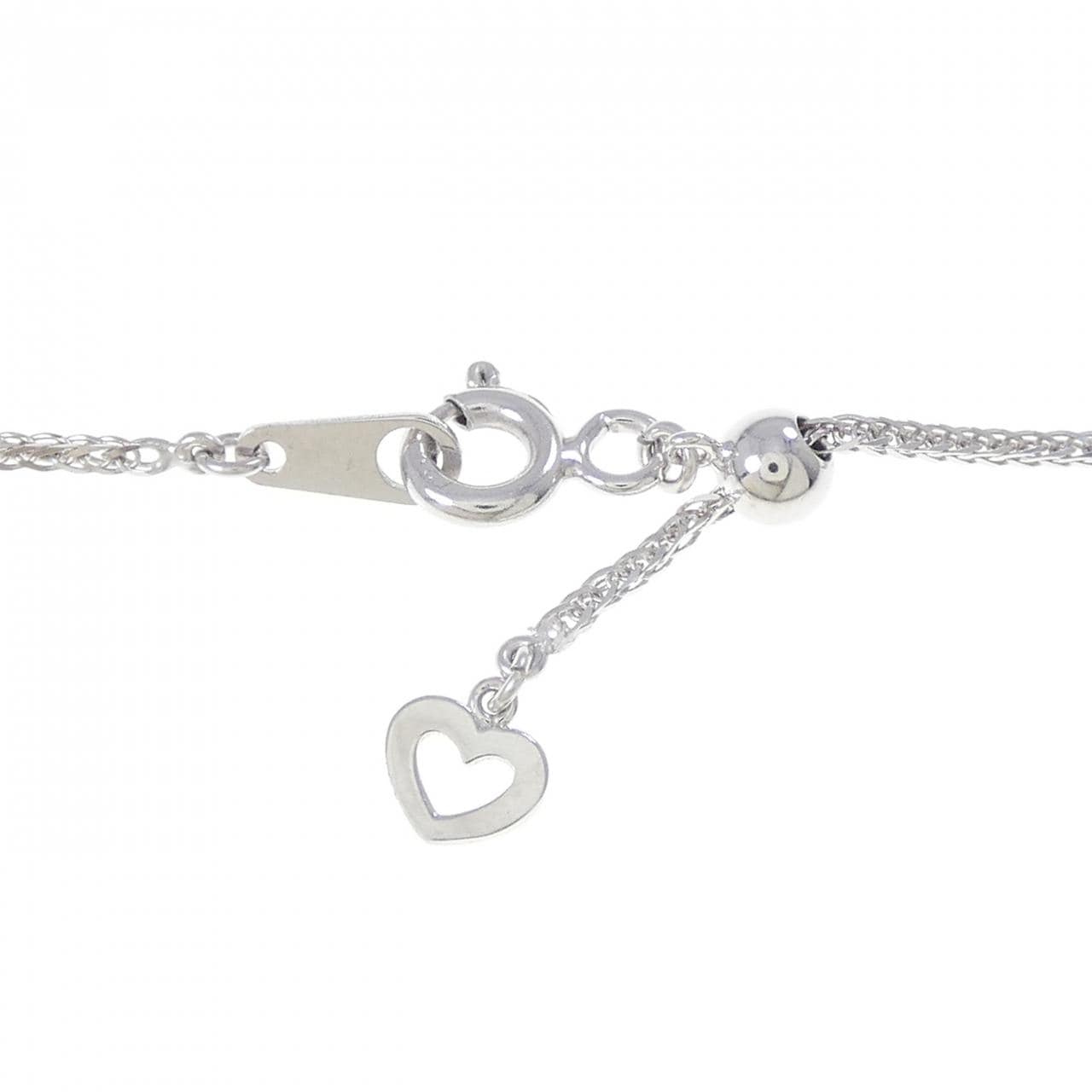 K18WG/K18/750WG Flower Diamond Necklace 0.85CT