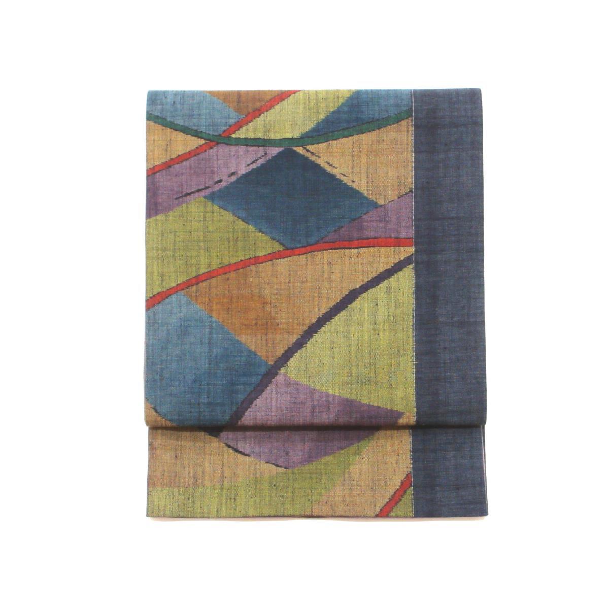 袋帯　紬織　全通柄