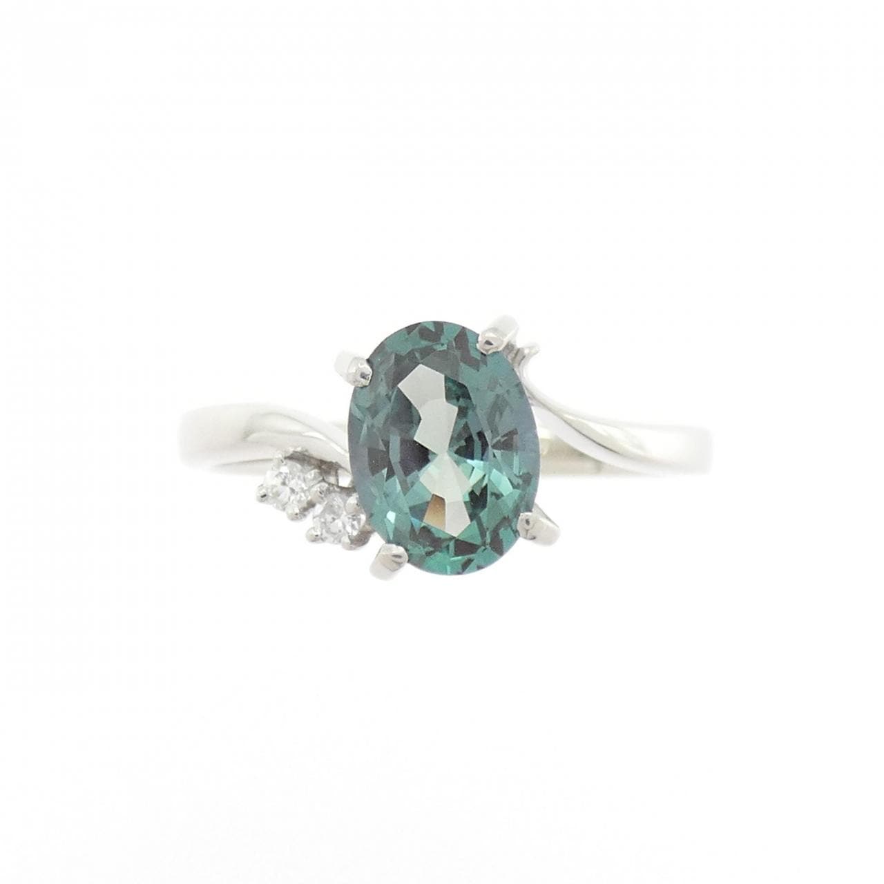 新月綠合成紫亞歷山大變石戒指 1.31 克拉