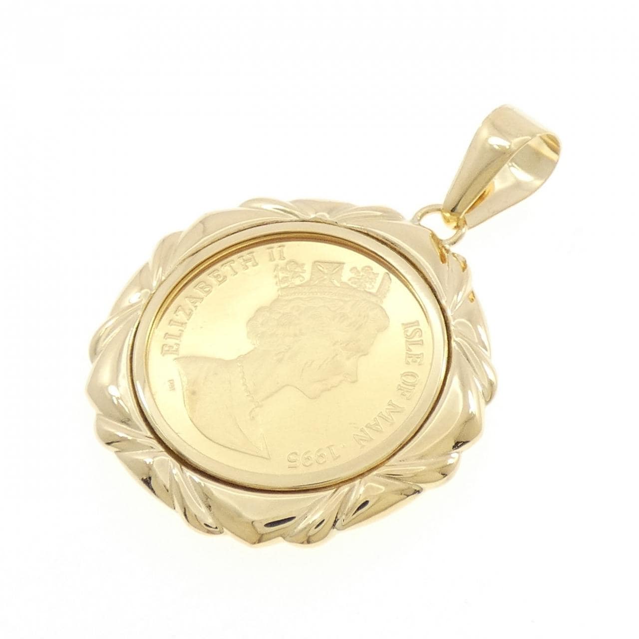 K18YG(枠) コイン ペンダント