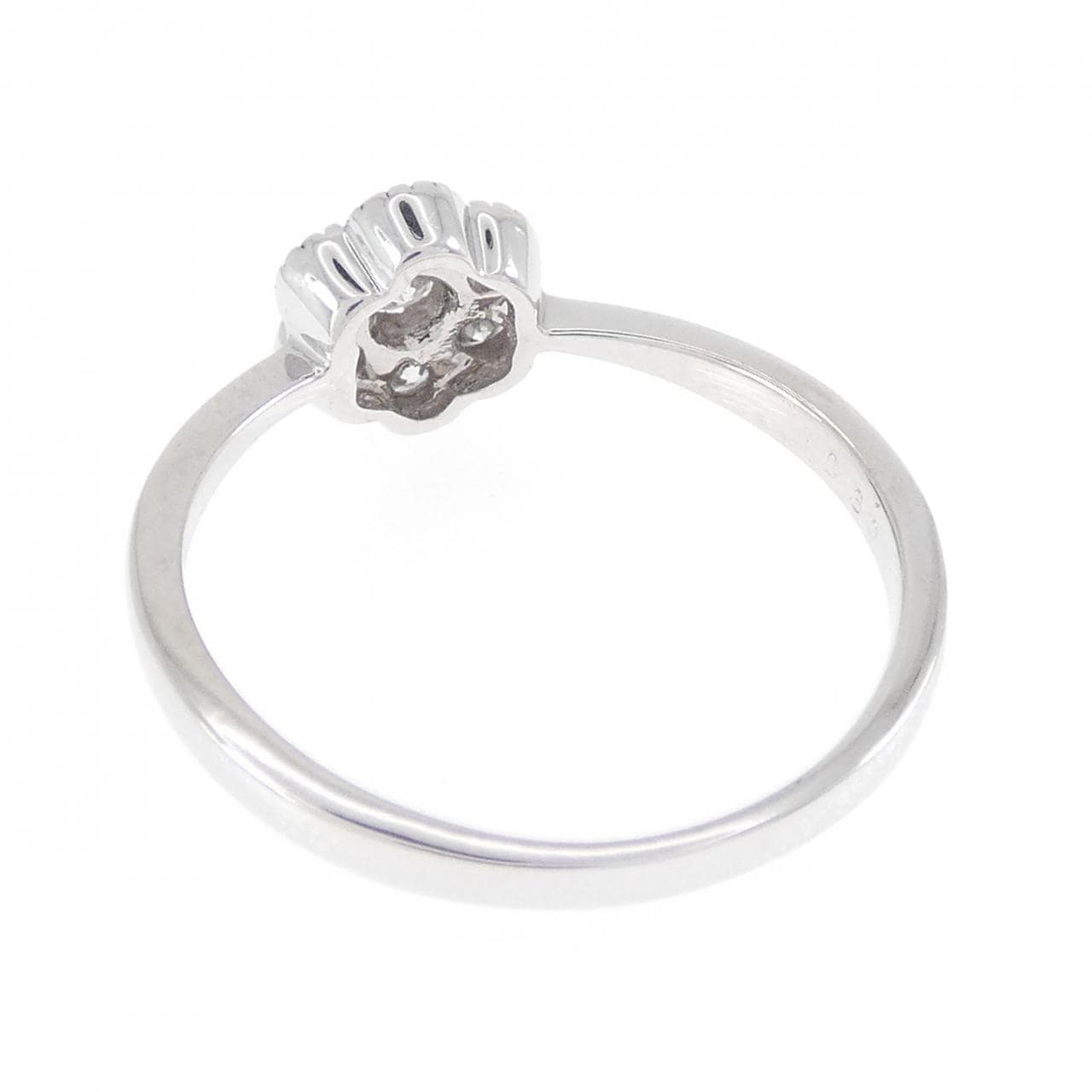 K18WG フラワー ダイヤモンド リング 0.30CT