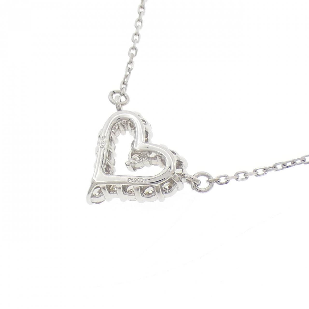 PT900/PT850 ハート ダイヤモンド ネックレス 0.30CT