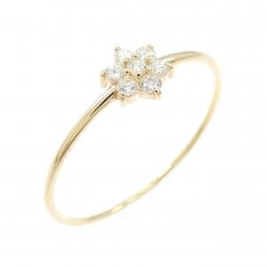 【リメイク】K18YG フラワー ダイヤモンド リング 0.10CT