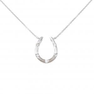 K18WG ホースシュー ダイヤモンド ネックレス 0.10CT
