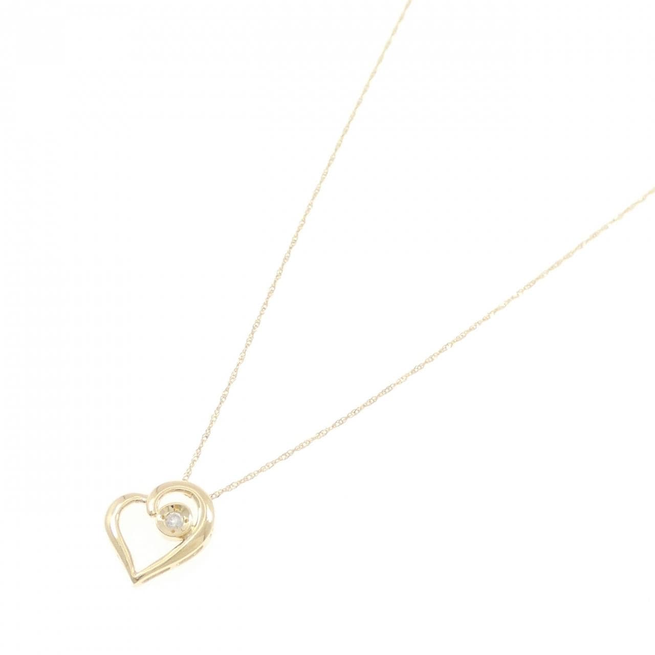 K18YG ハート ダイヤモンド ネックレス 0.05CT