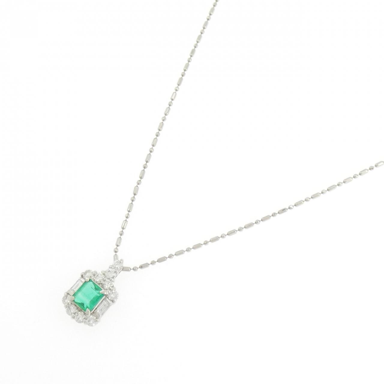 PT900/PT850 エメラルド ネックレス 0.55CT