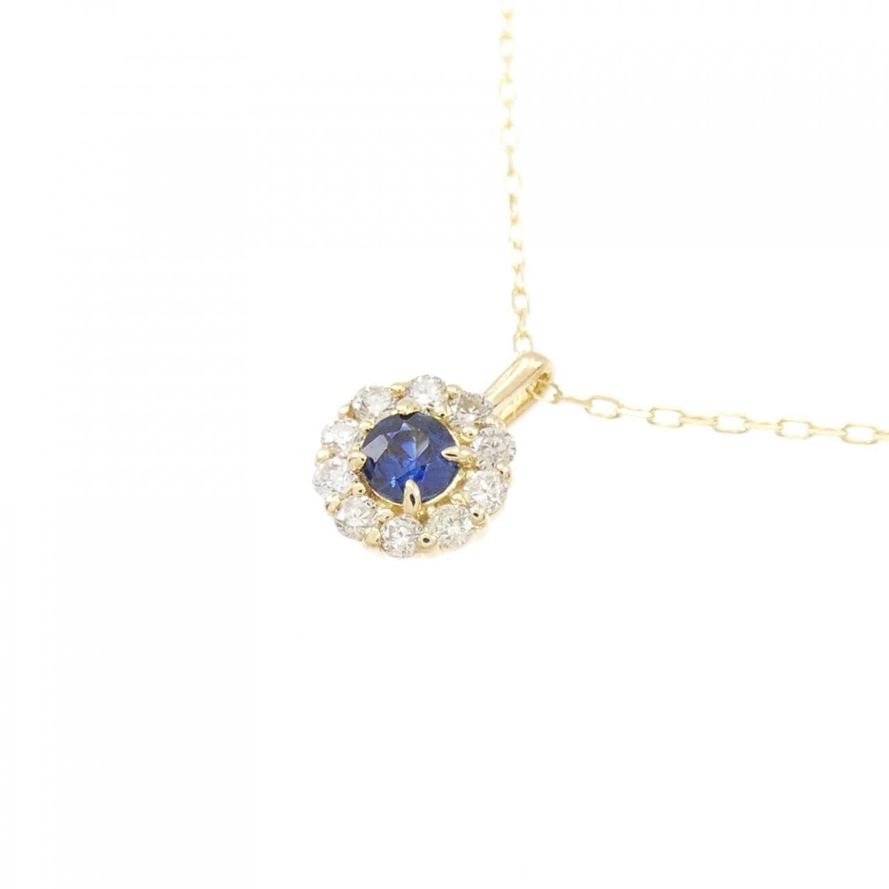 [BRAND NEW] K18YG Sapphire Necklace 0.07CT