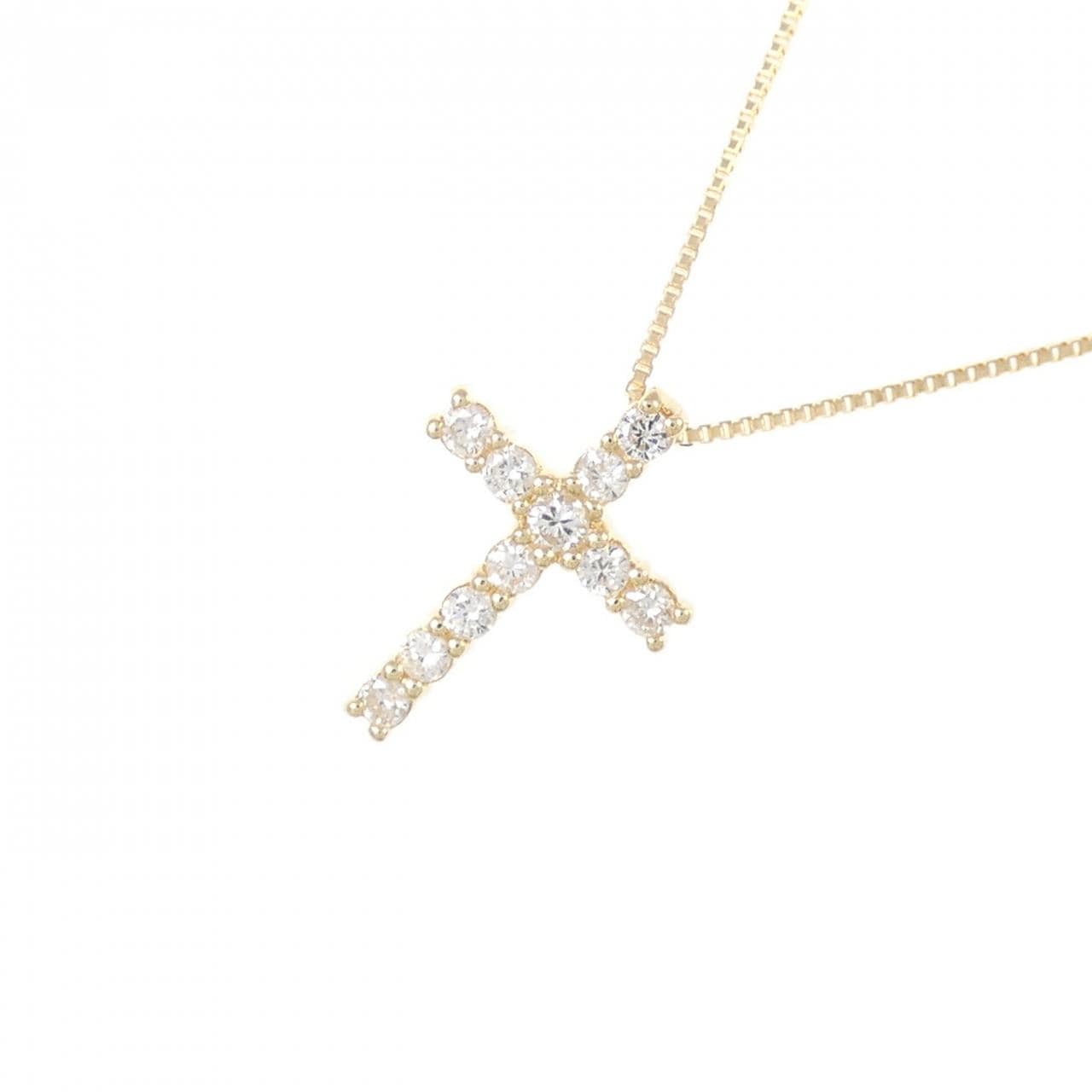 K18YG cross Diamond necklace