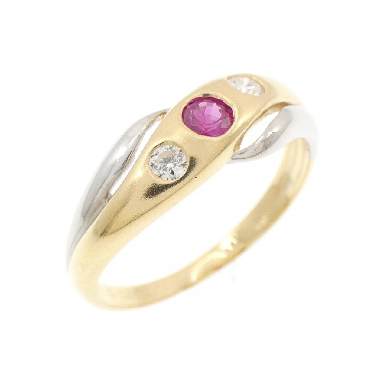 K18YG/K18WG ルビー リング 0.14CT