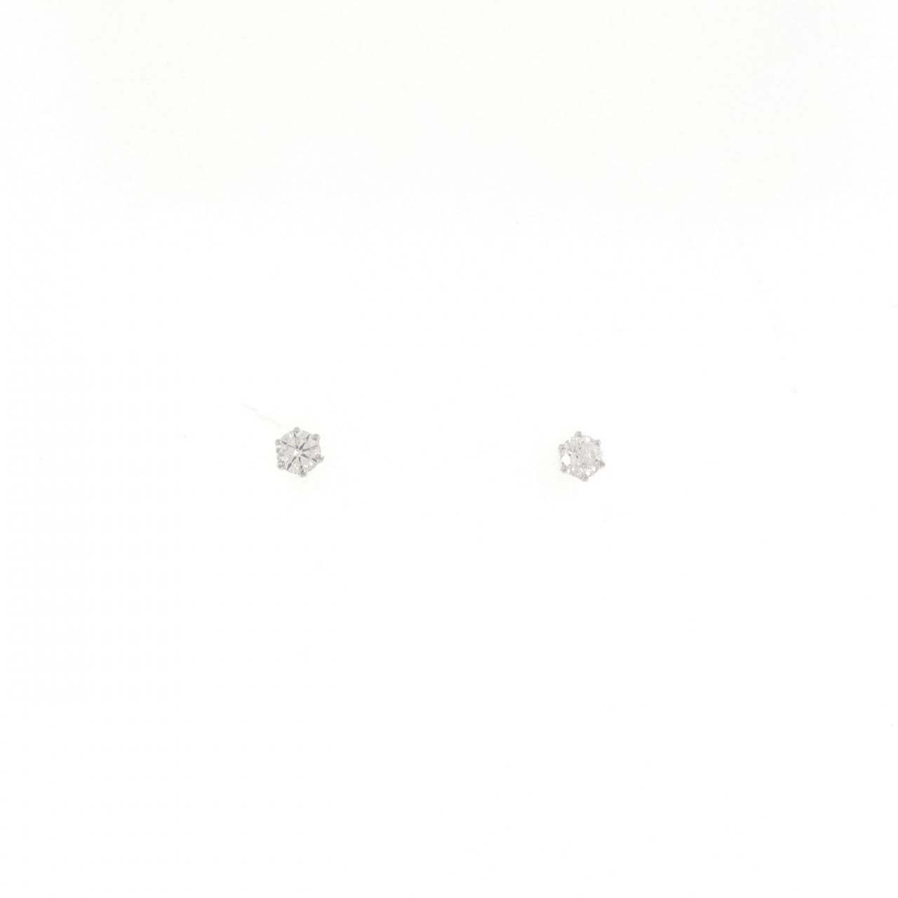 PT900 ソリティア ダイヤモンド ピアス 0.10CT