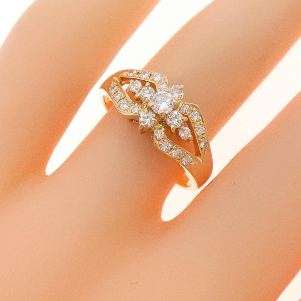 K18YG ダイヤモンド リング 0.35CT