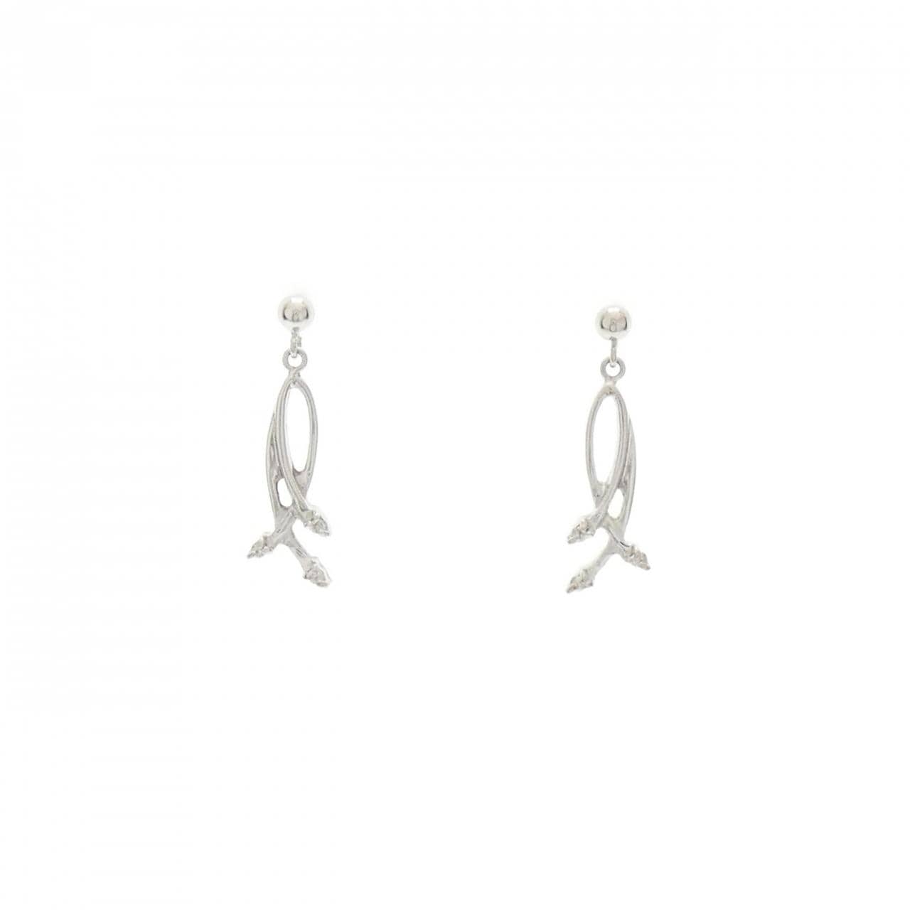 K18WG ダイヤモンド ピアス 0.04CT