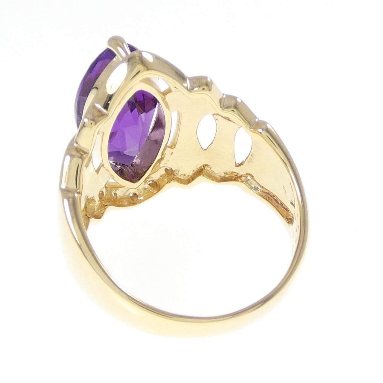 K18YG アメジスト リング 4.43CT