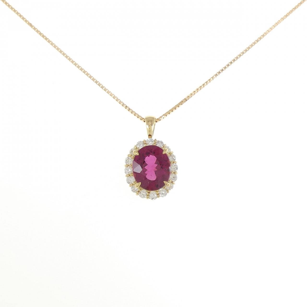 [Remake] K18YG Rubellite Tourmaline Necklace 4.623CT