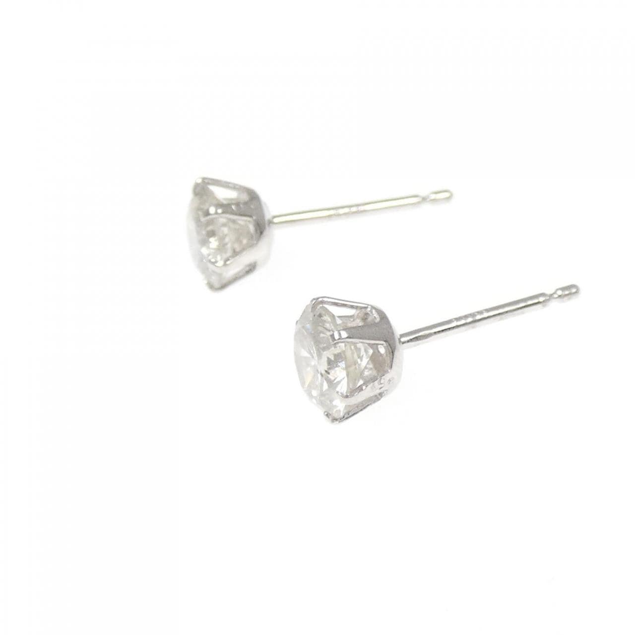 PT900 ソリティア ダイヤモンド ピアス 1.00CT
