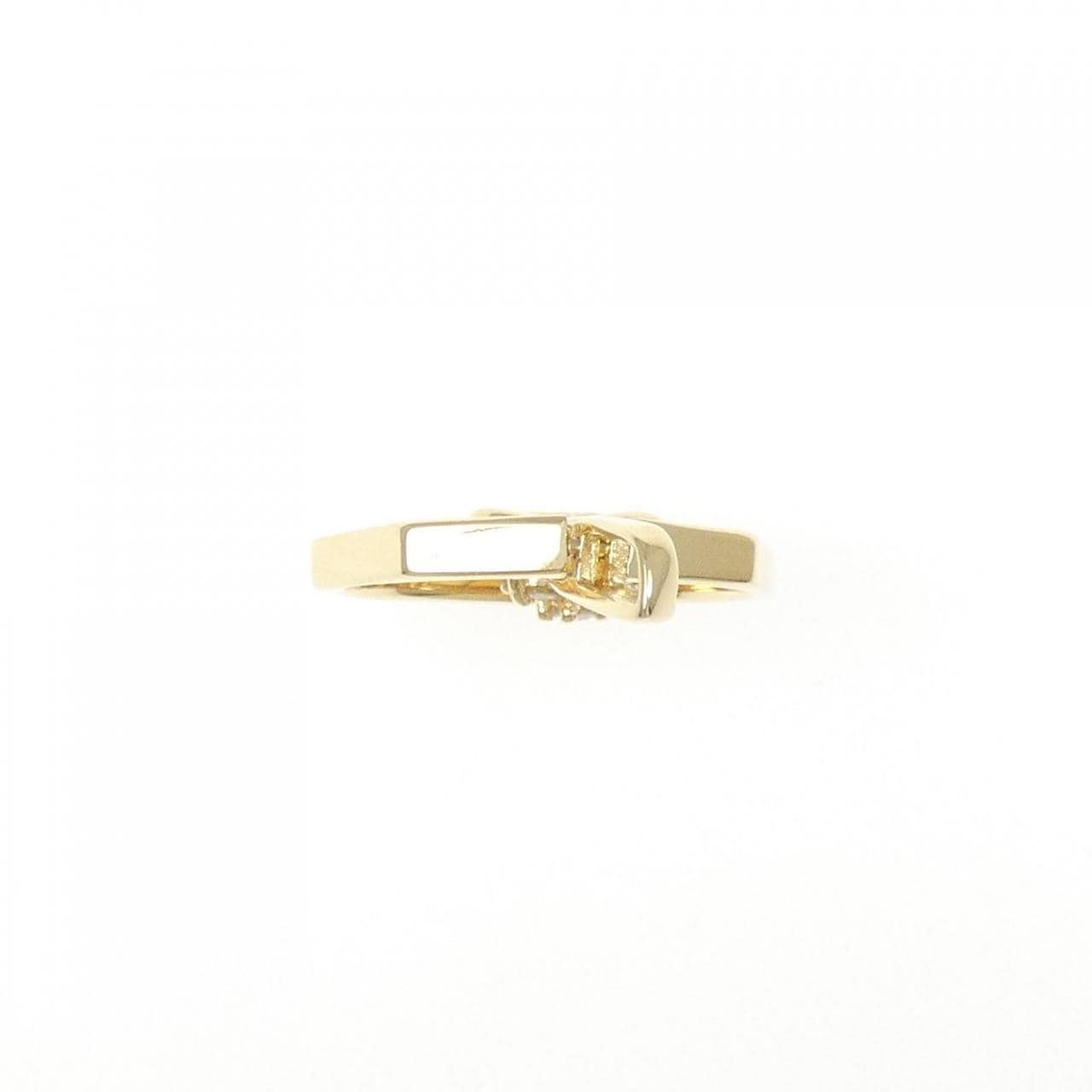 K18YG フラワー ダイヤモンド リング 0.32CT