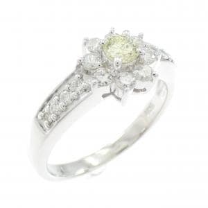 K18WG フラワー ダイヤモンド リング 0.17CT