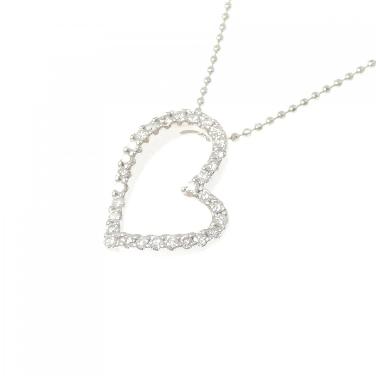 K18WG ハート ダイヤモンド ネックレス 0.29CT