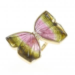 K18YG バタフライ トルマリン リング